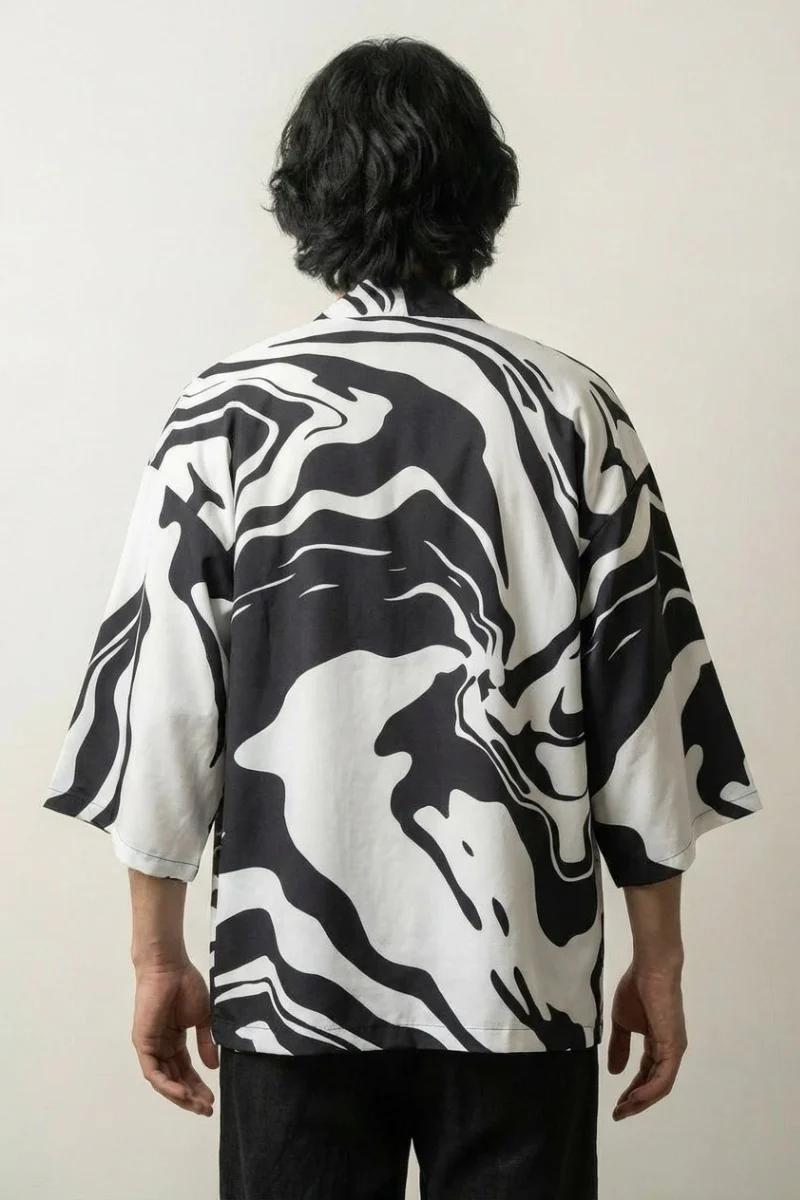 Black and White Kimono 'Kaito Edition' - Image 2