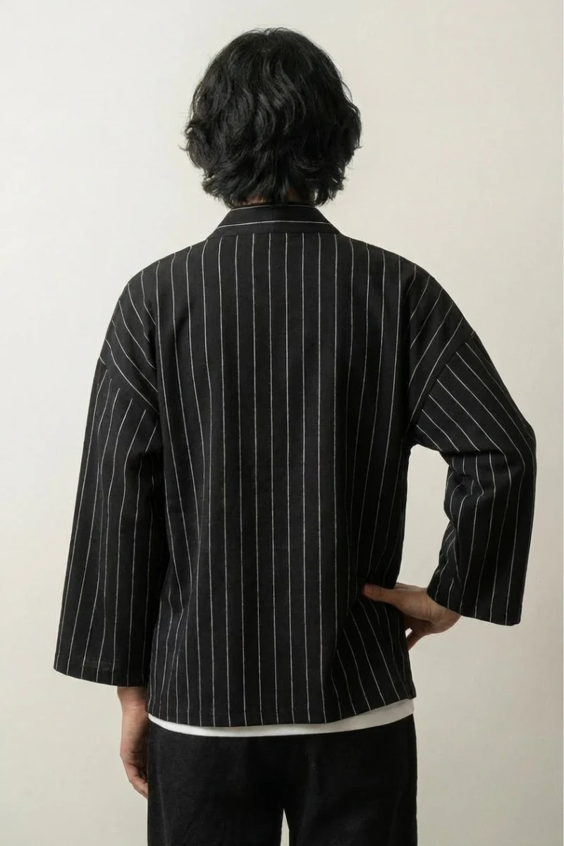 Black and White Kimono Jacket 'Kaito' - Image 2