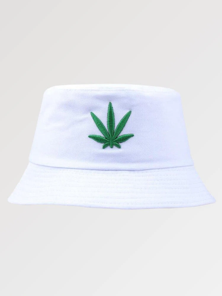 Black Bucket Hats 'Hemp Leaf' - Image 2
