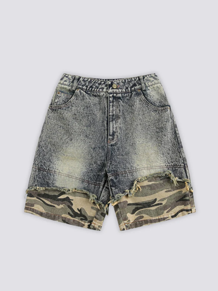 Camo Denim Shorts - カモ - Image 3