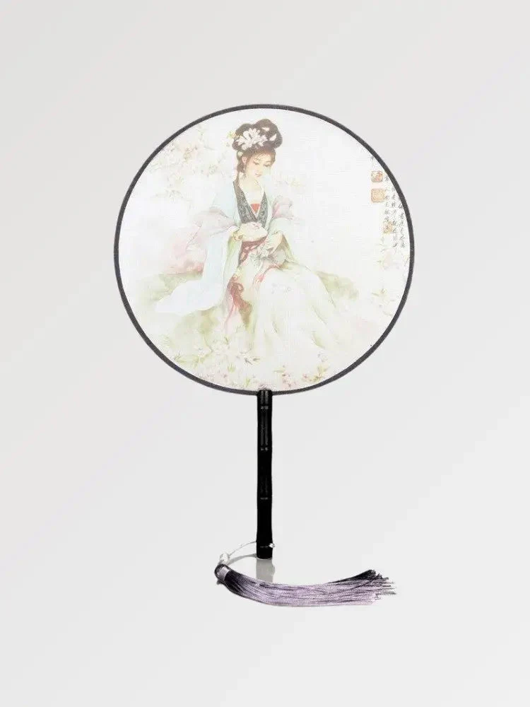 Round Japanese Geisha Fan 'Iwakura - Image 3