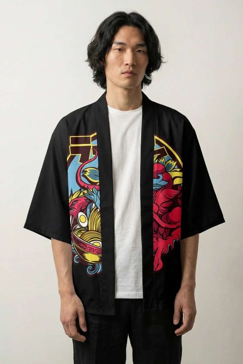 Japanese Haori Pattern 'Dragon x Ramen'