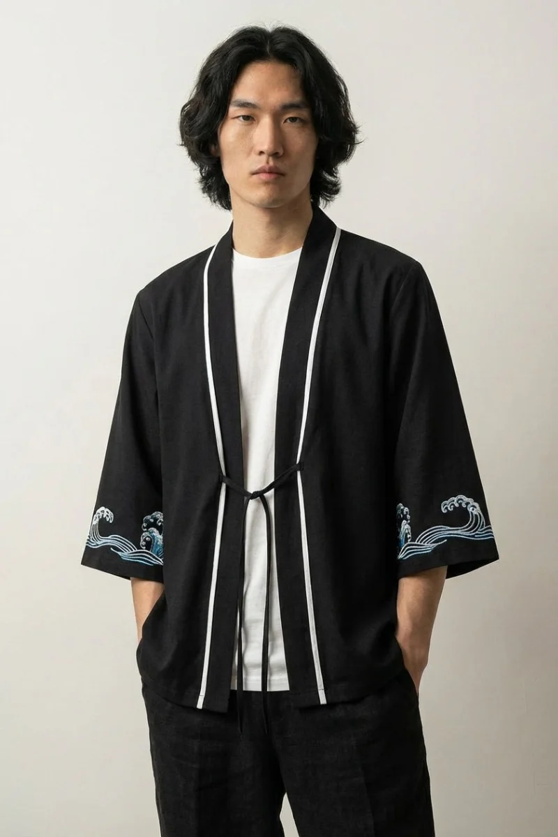 Mens Kimono Shirt Pattern 'Kanagawa'