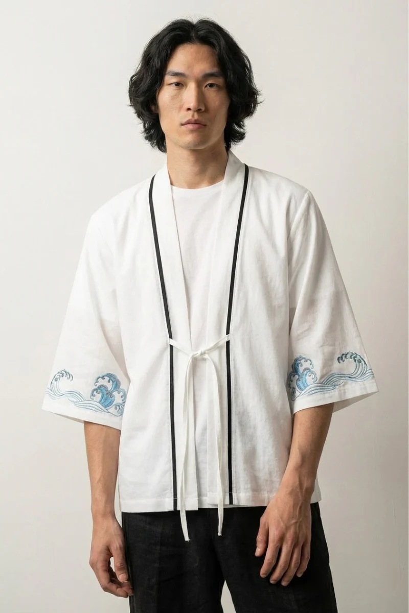 White Kimono Cardigan 'Kanagawa'